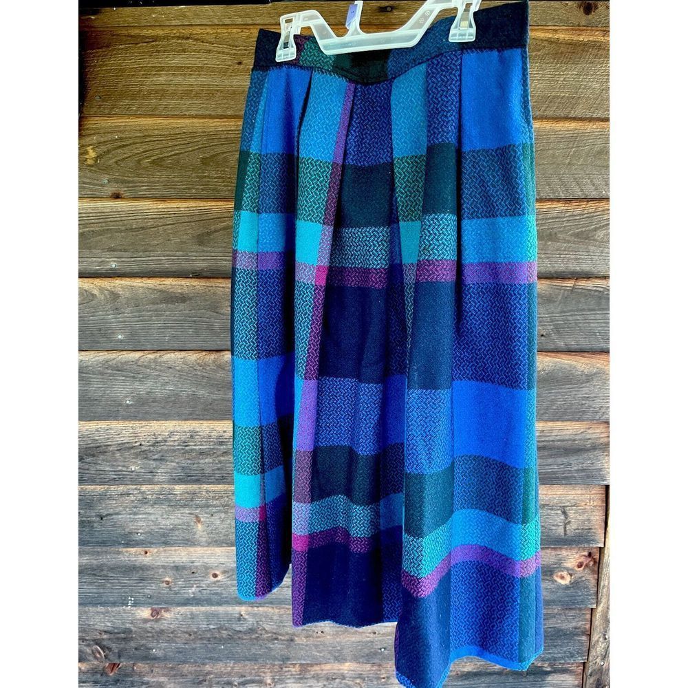 Stranger Thing 80s Cosplay Skirt Plaid 10 MIDI Evan Picone w Pockets Sm Wool 28x